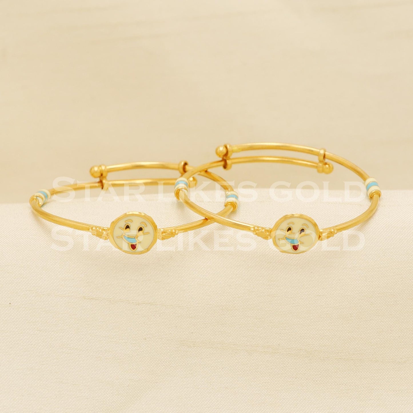 22 karat 22k gold Child Baby Bangle Bracelet Charms Jewelry for Birthday Gift, PR1556