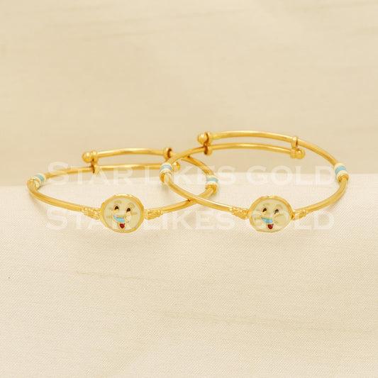 22 karat 22k gold Child Baby Bangle Bracelet Charms Jewelry for Birthday Gift, PR1556