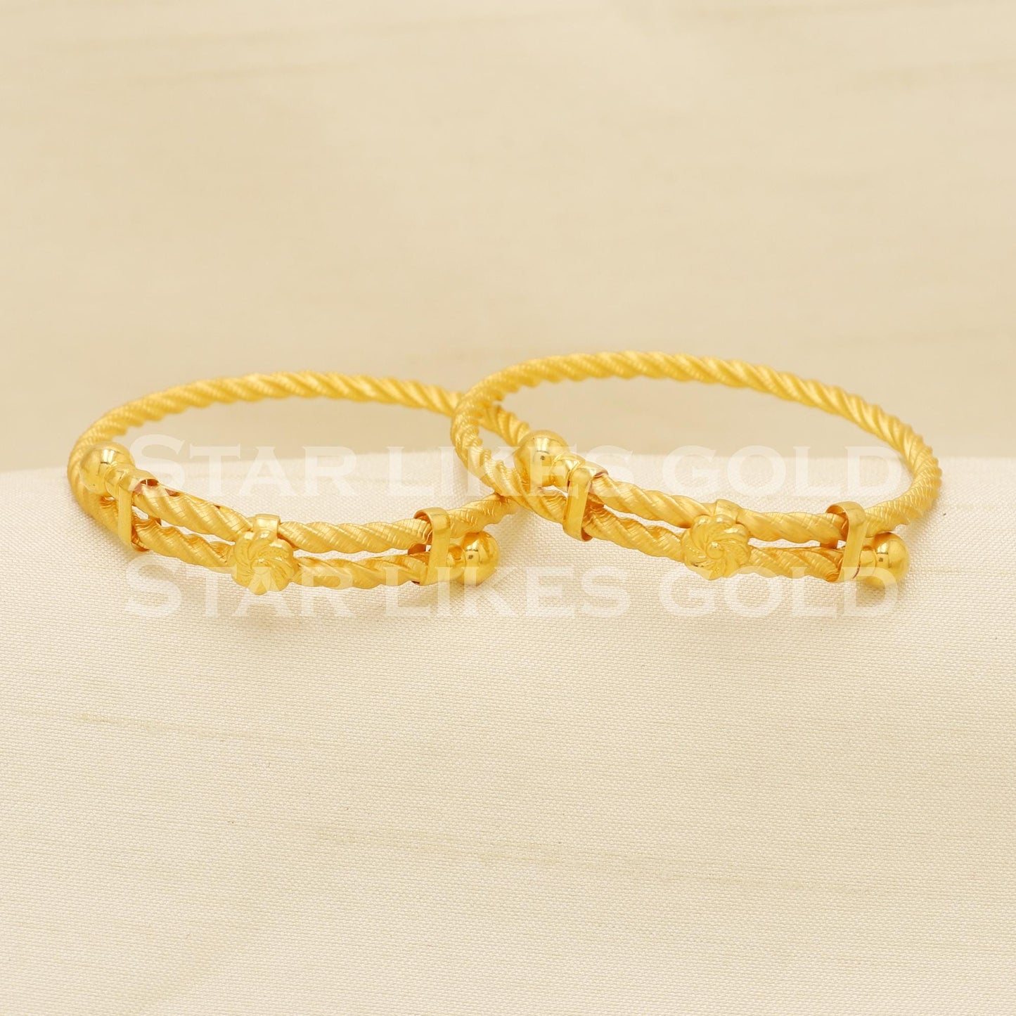 22 karat 22k gold Child Baby Bangle Bracelet Charms Jewelry for Birthday Gift, PR1557