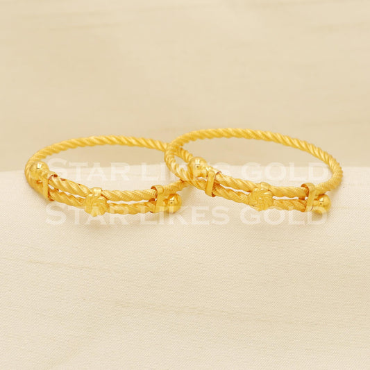 22 karat 22k gold Child Baby Bangle Bracelet Charms Jewelry for Birthday Gift, PR1557