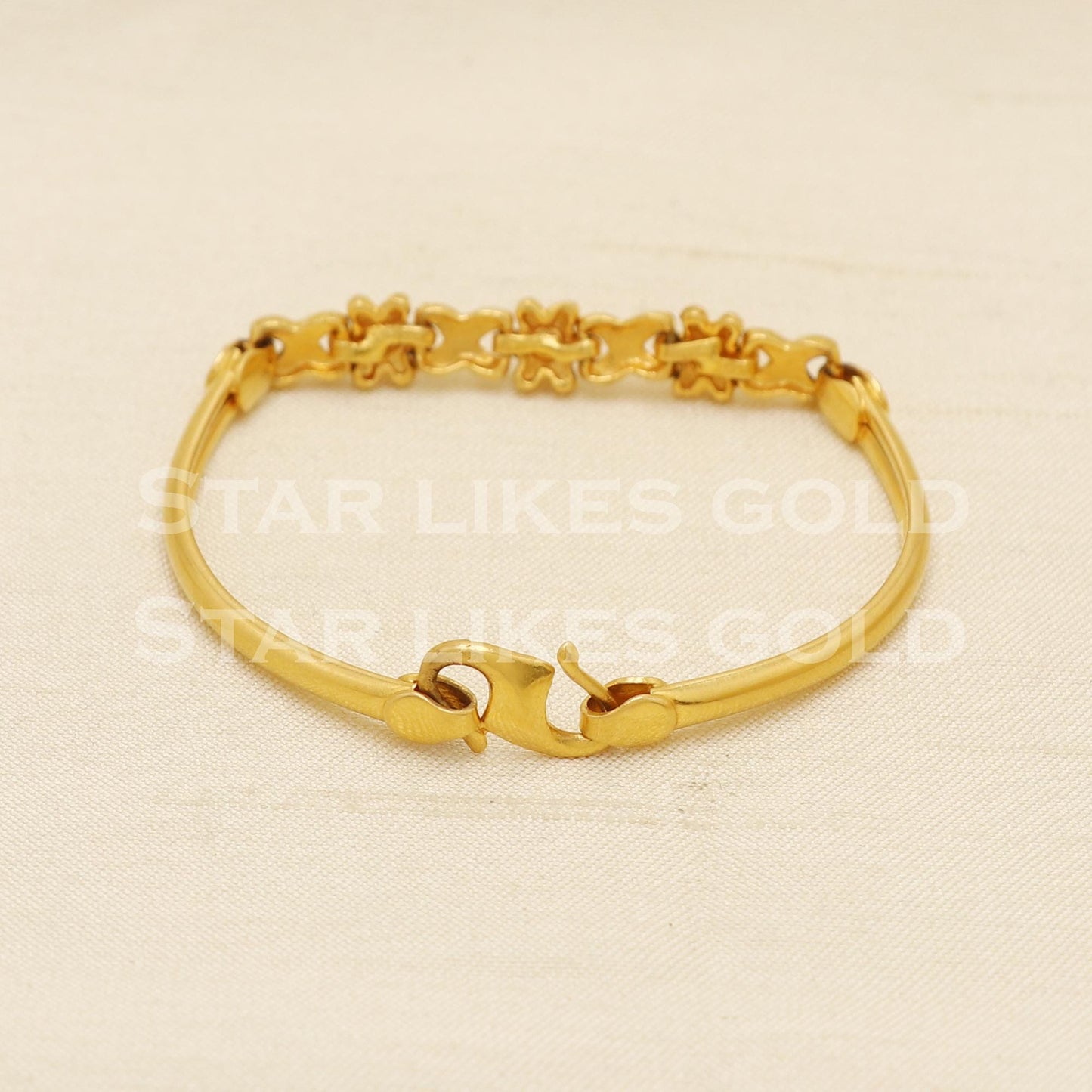 Flowers 22 karat 22k gold Child Baby Bangle Bracelet Charms Jewelry for Birthday Gift, PR1558