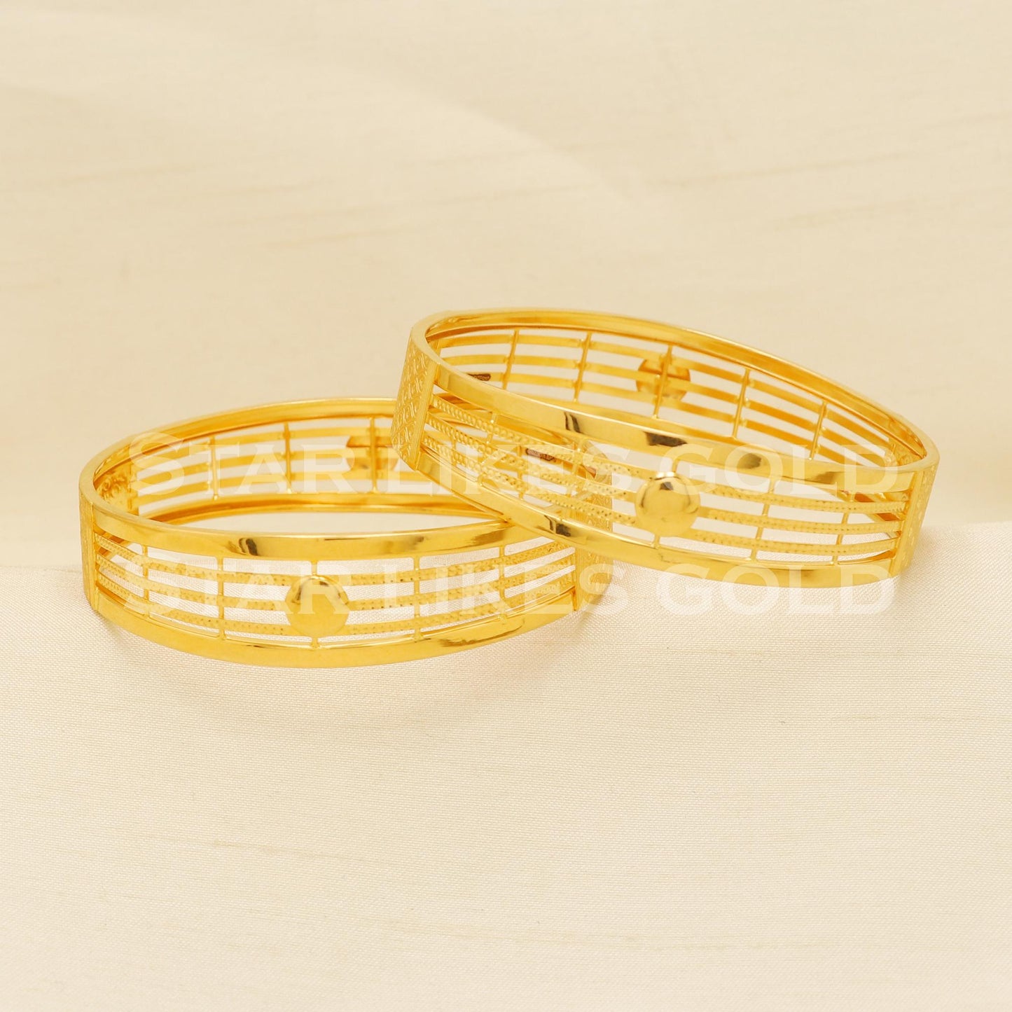 BIS Hallmark 22 Carat Gold Bangles | Set of 2 Handcrafted 22K Jewelry, PR1602