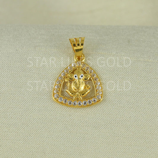 Ganeshji Real 18k Gold Handmade Pendant Jewelry, B1651