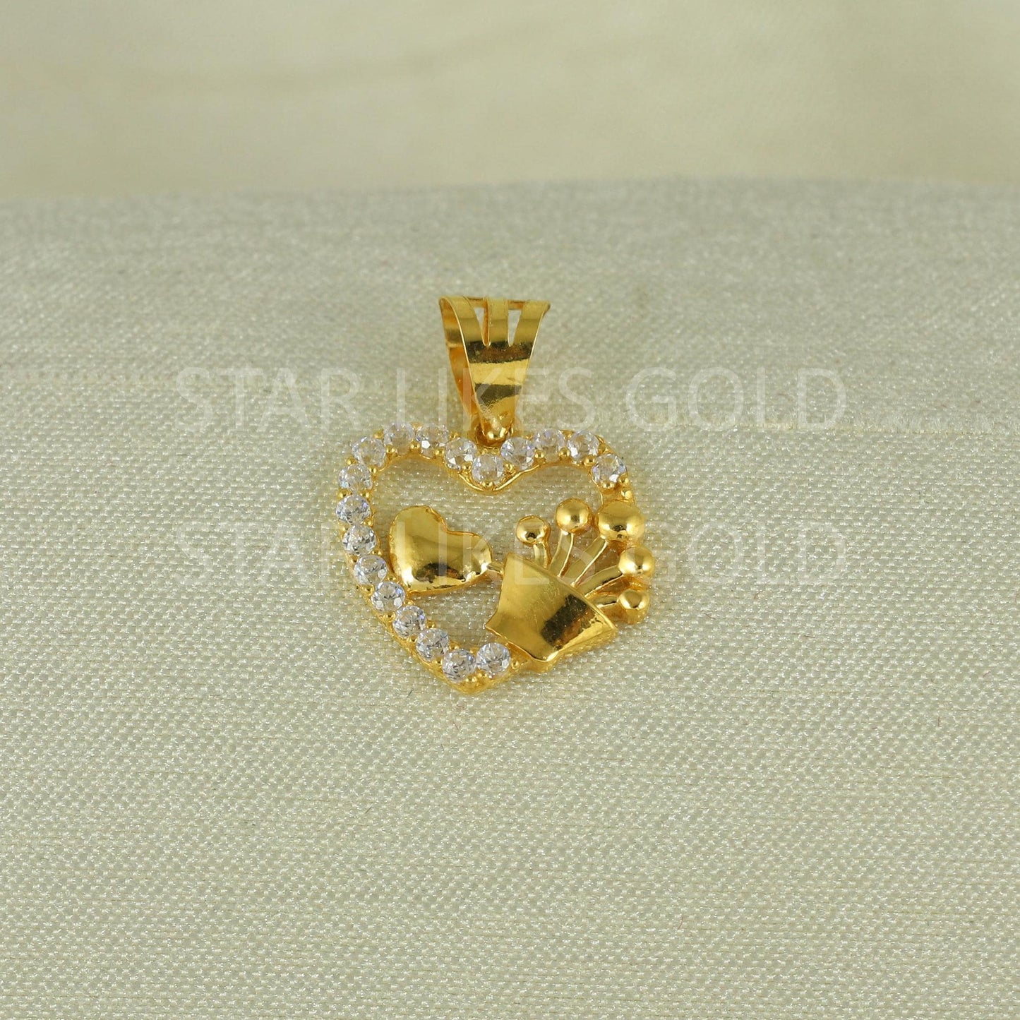 Fine Crafted Design Real 18k Gold Handmade Pendant Jewelry, B1654