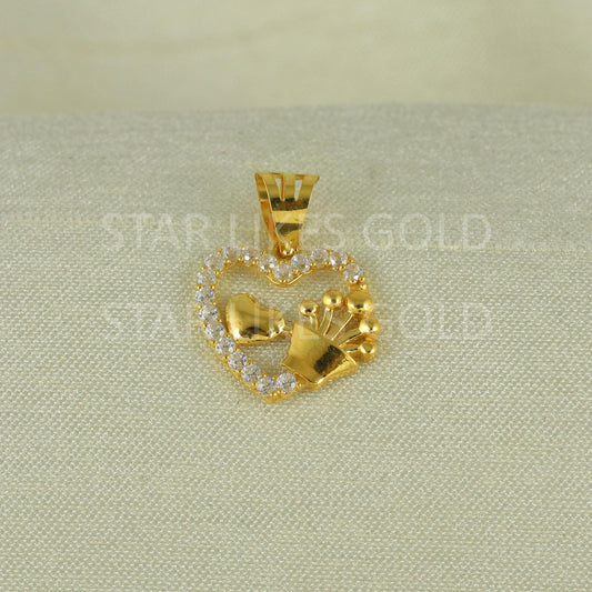 Fine Crafted Design Real 18k Gold Handmade Pendant Jewelry, B1654