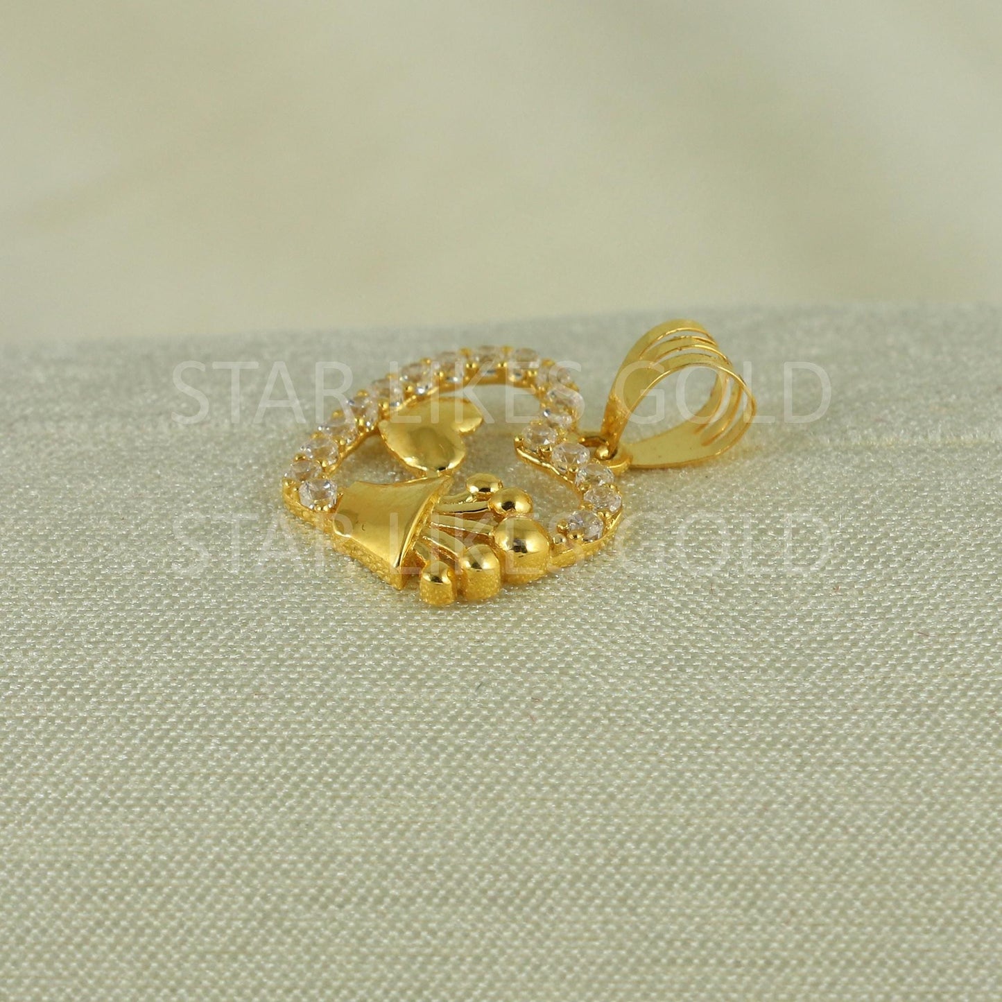 Fine Crafted Design Real 18k Gold Handmade Pendant Jewelry, B1654