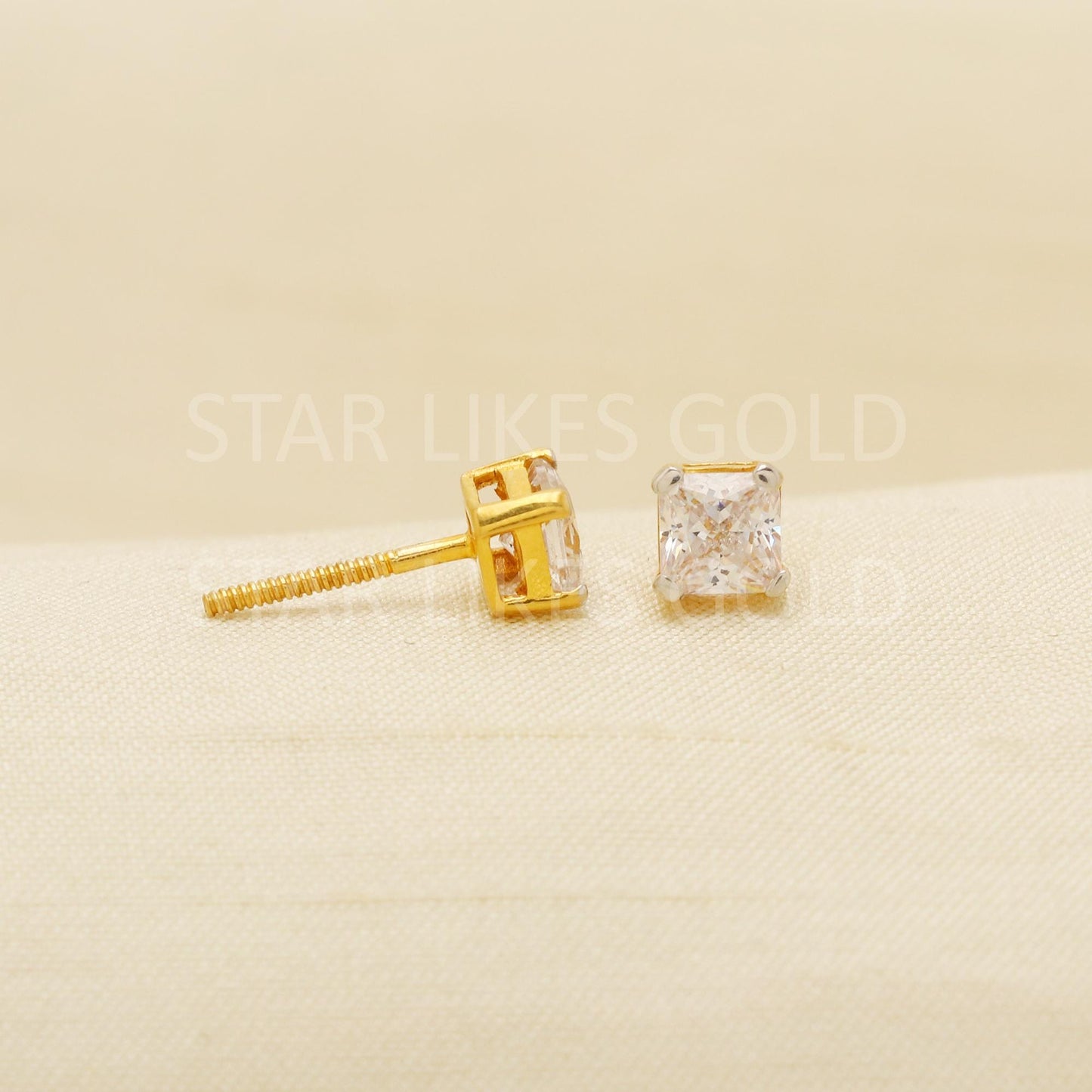 White Zircons 22k 22 karat gold earrings jewelry, PR1611