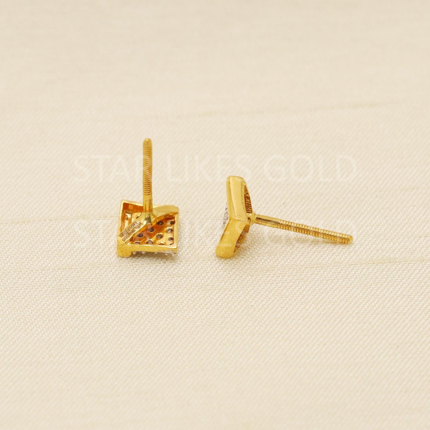 White Zircons 22k 22 karat gold earrings jewelry, PR1613