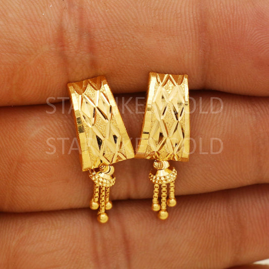 designer 22k 22kt gold Dangle Earrings Handmade Jewelry, Perfect Gift for Loved Ones  PR1671