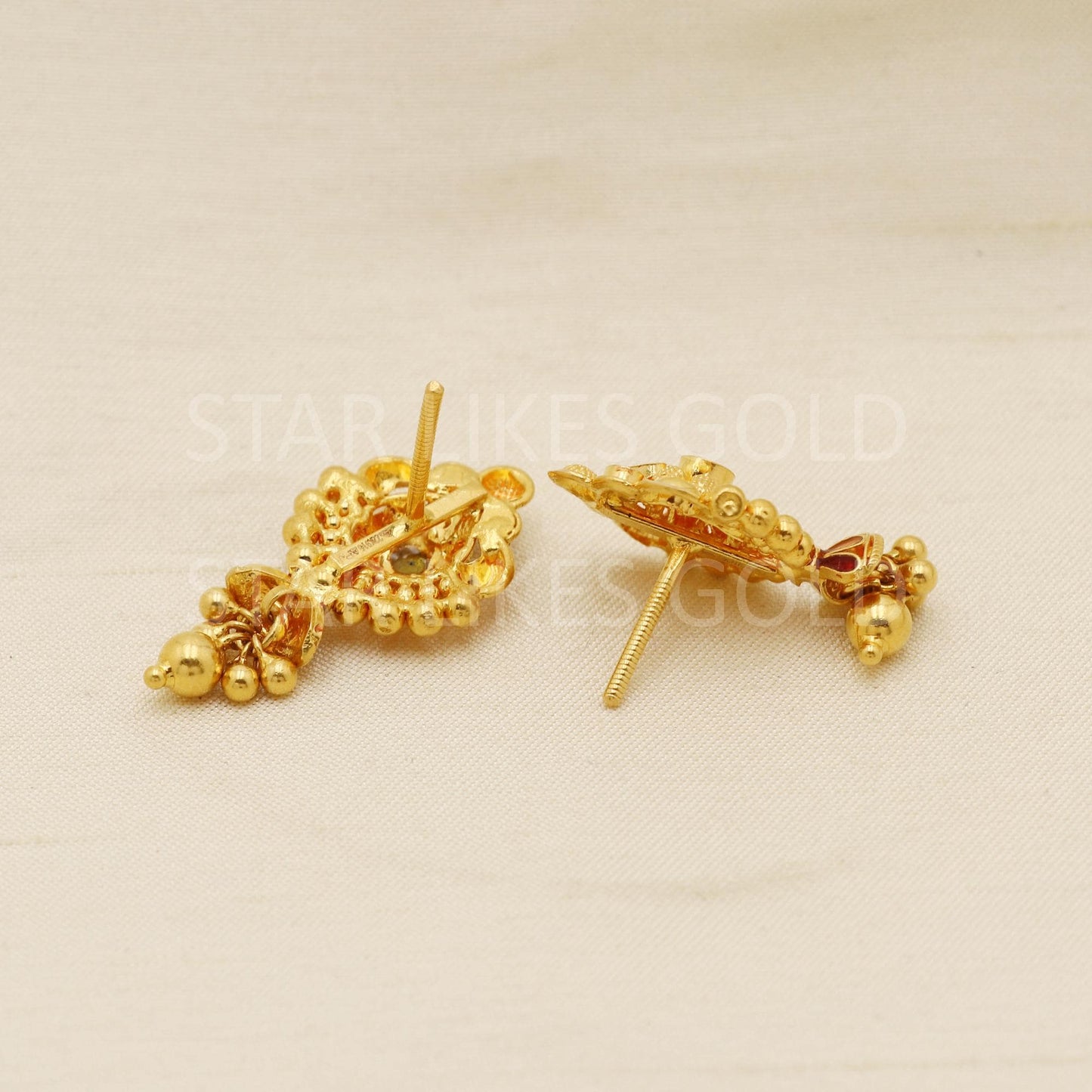 stunning 22k 22 karat gold earrings jewelry, PR1678