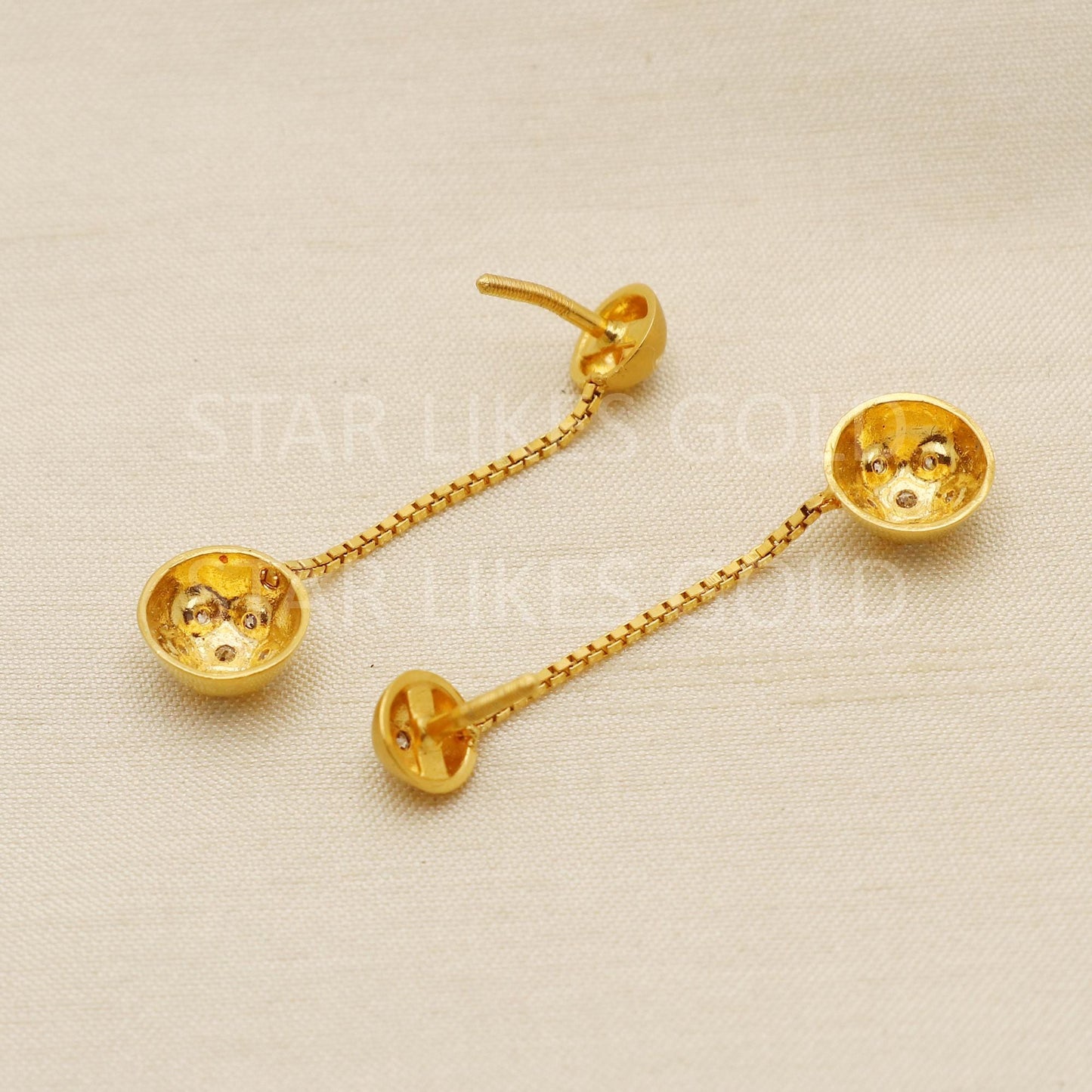 Exquisite 22k Gold Textured Ball Dangles with Heart Charms - Hallmark, PR1689