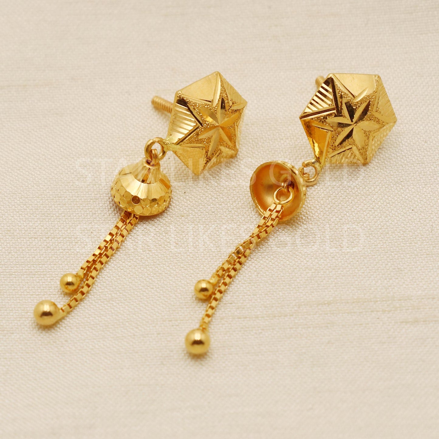 Modern Hallmark 22k Gold Long Chain Dangles for Festive & Bridal Wear, PR1697