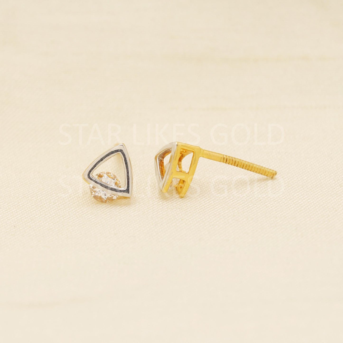 White Zircons 22k 22 karat gold earrings jewelry, PR1620