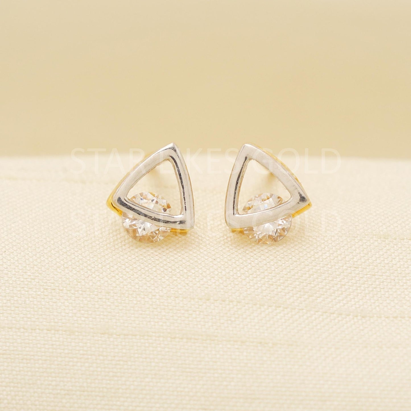 White Zircons 22k 22 karat gold earrings jewelry, PR1620