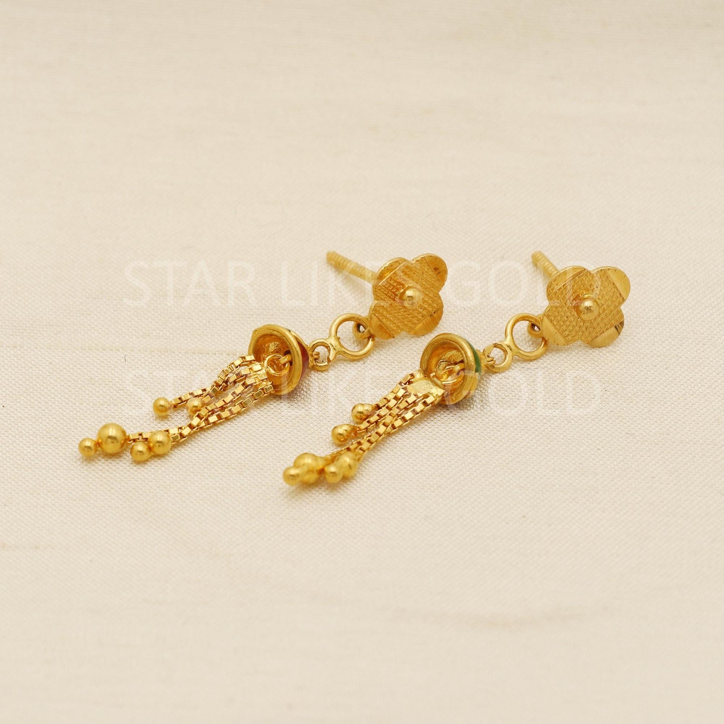 designer 22k 22kt gold Dangle Earrings Handmade Jewelry, Perfect Gift for Loved Ones  PR1672