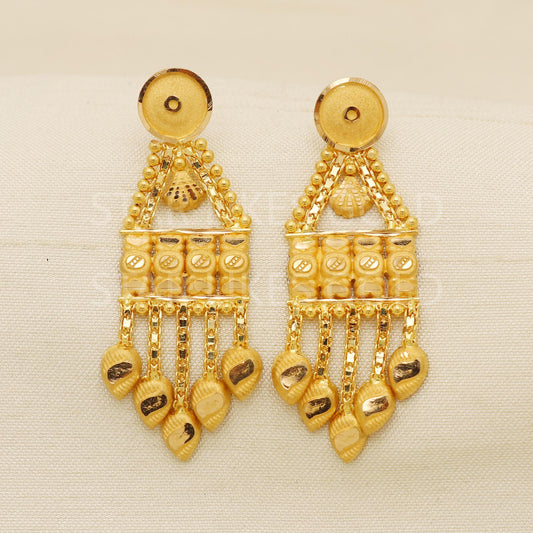 Designer Pure 22k 22 karat gold earrings delicate jewelry, PR1680