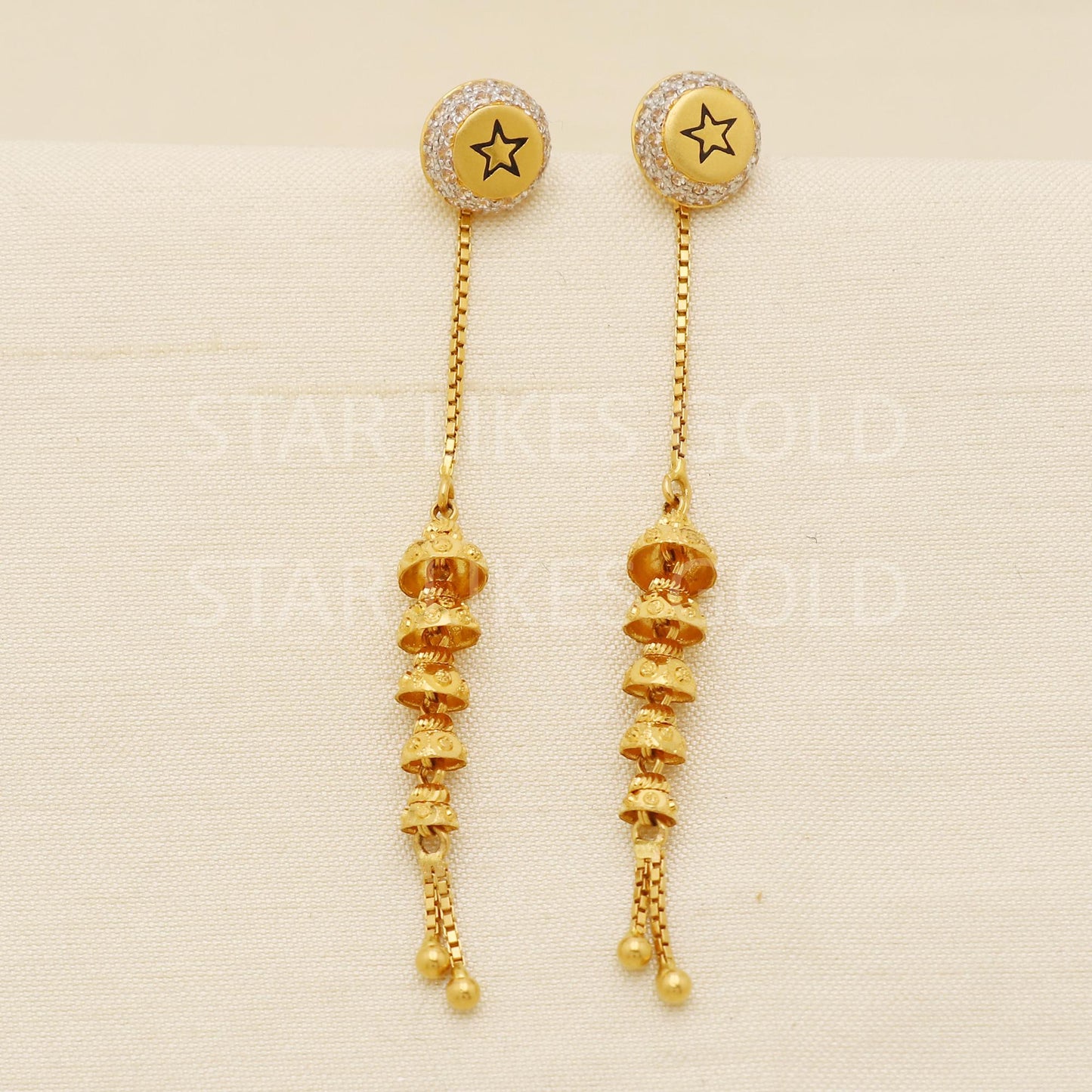 Classy Hallmark 22k Gold High-Polish Sui-Dhaga Earrings by starlikesgold, PR1690