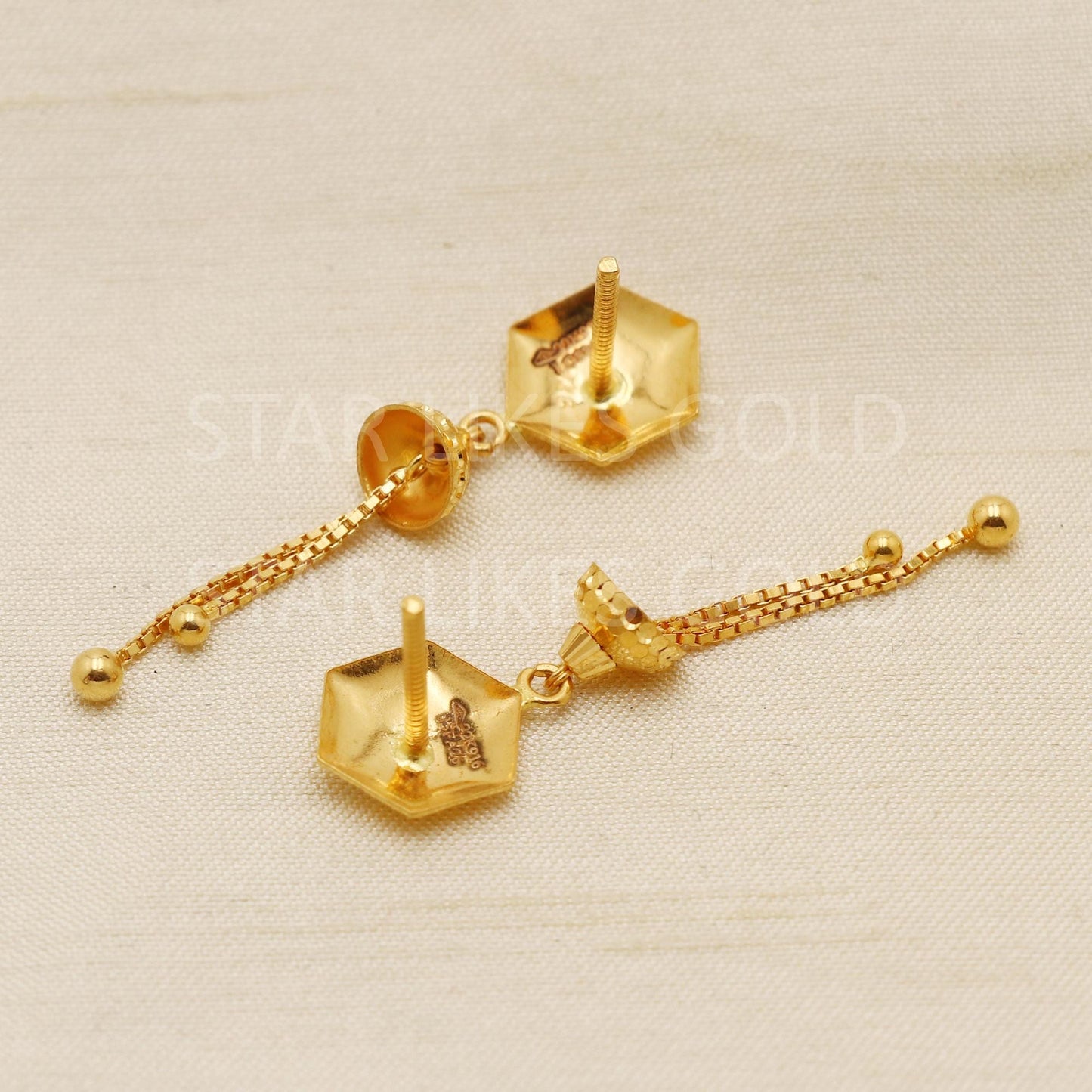 Modern Hallmark 22k Gold Long Chain Dangles for Festive & Bridal Wear, PR1697