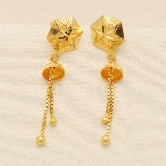 Modern Hallmark 22k Gold Long Chain Dangles for Festive & Bridal Wear, PR1697