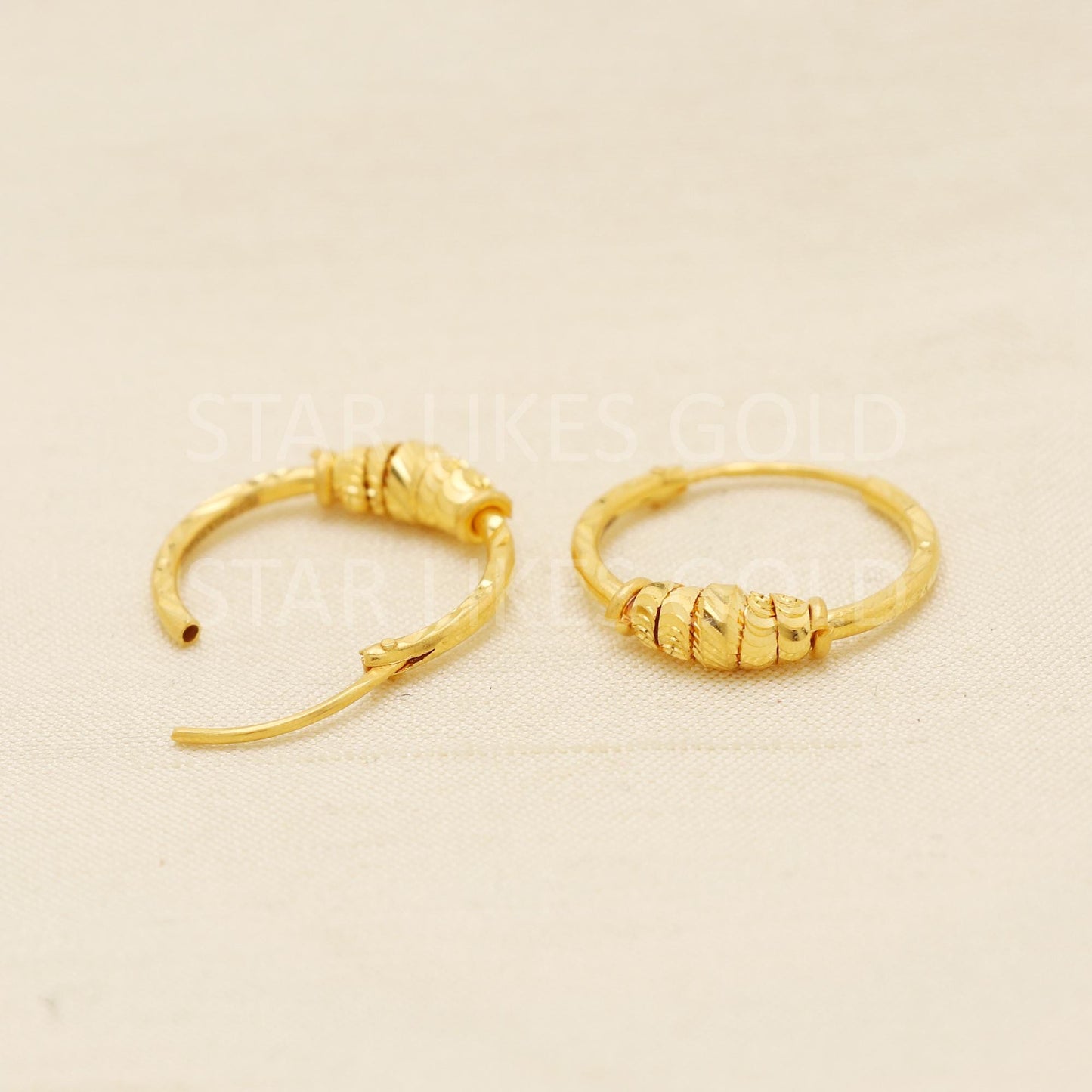 Hallmark 22k Gold Designer Hoop Earrings for Daily & Festive Wear, PR1720
