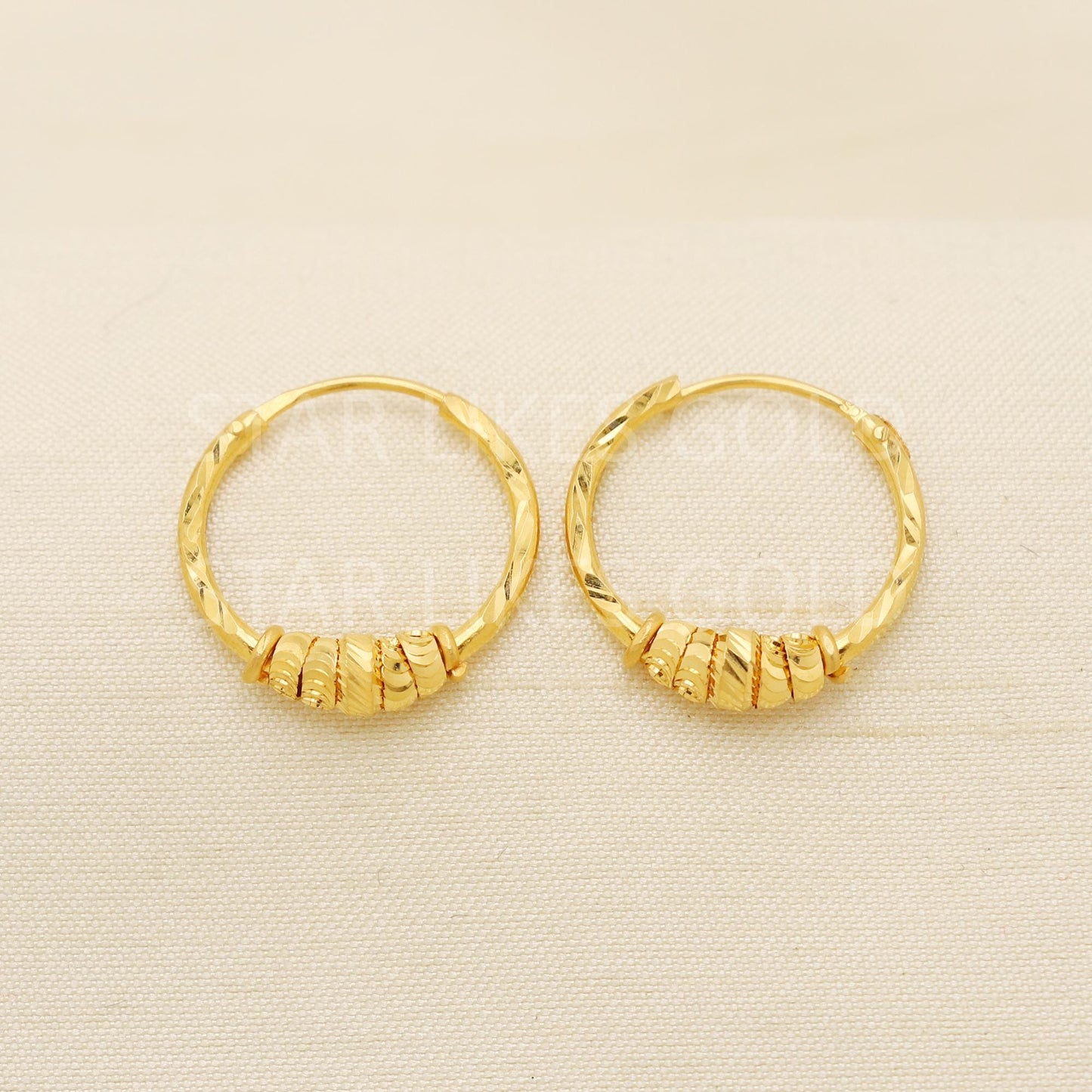 Hallmark 22k Gold Designer Hoop Earrings for Daily & Festive Wear, PR1720