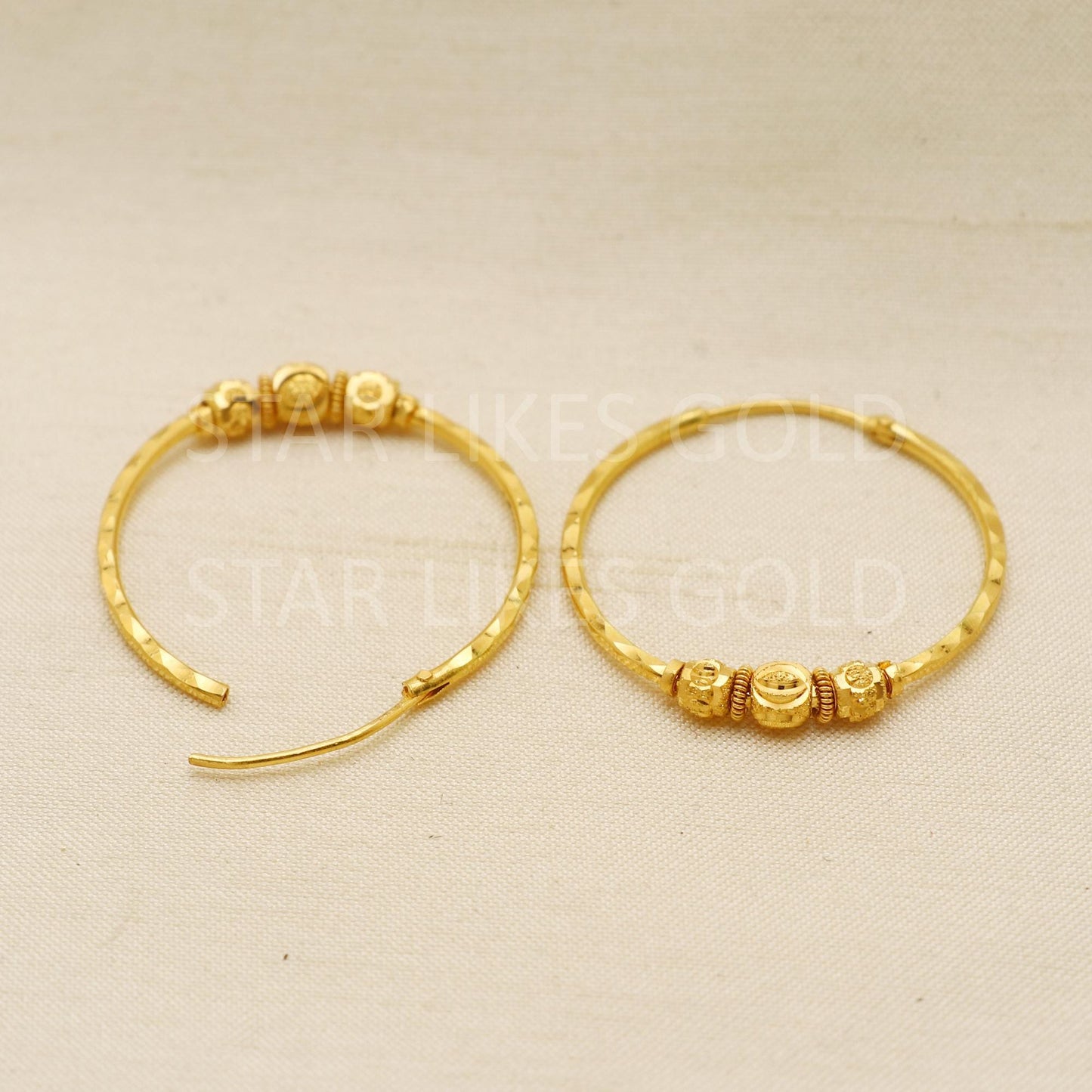Hallmark 22k Gold Designer Hoop Earrings for Daily & Festive Wear, PR1725