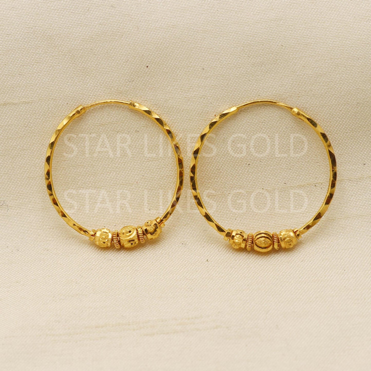 Hallmark 22k Gold Designer Hoop Earrings for Daily & Festive Wear, PR1725