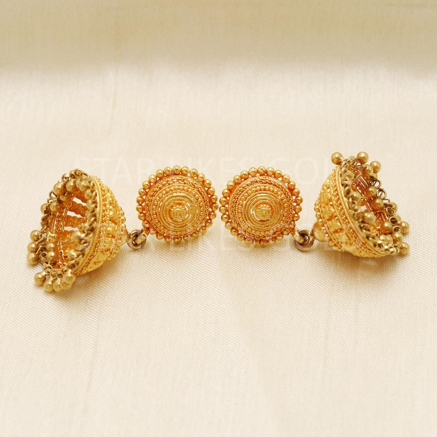 Hallmark 22k Gold Designer Heavy Jhumki Earrings for Brides & Festivals, B1686