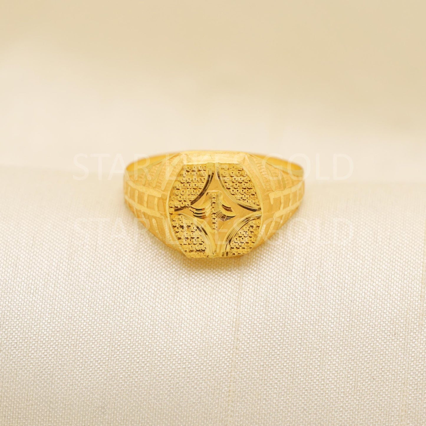 Handcrafted 22k Pure Solid Gold Rings - Unique Artisan Jewelry, Handmade Rings - Exquisite 22k Jewelry, Designer Cut Gold Ring, Hallmarked