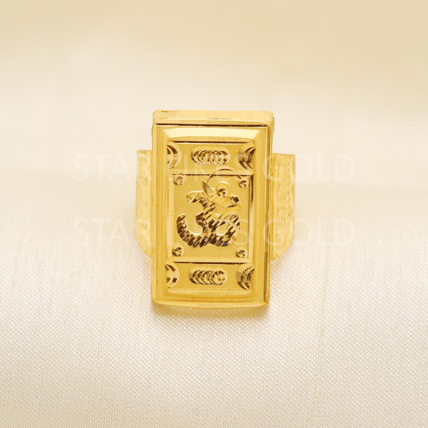 Handcrafted 22k Pure Solid Gold Rings - Unique Artisan Jewelry, Handmade Rings - Exquisite 22k Jewelry, Om Aum Gold Ring, Hallmarked