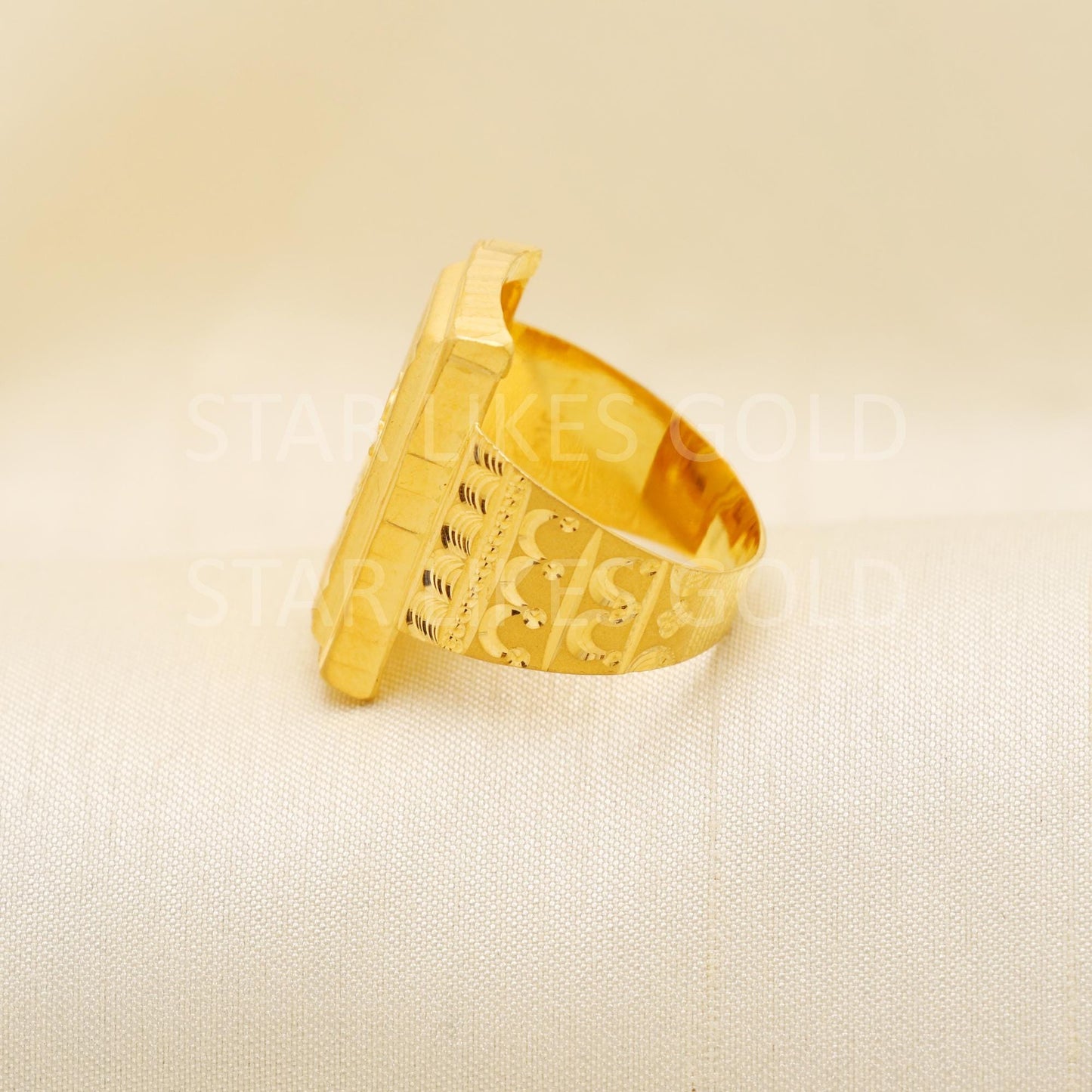 Handcrafted 22k Pure Solid Gold Rings - Unique Artisan Jewelry, Handmade Rings - Exquisite 22k Jewelry, Om Aum Gold Ring, Hallmarked