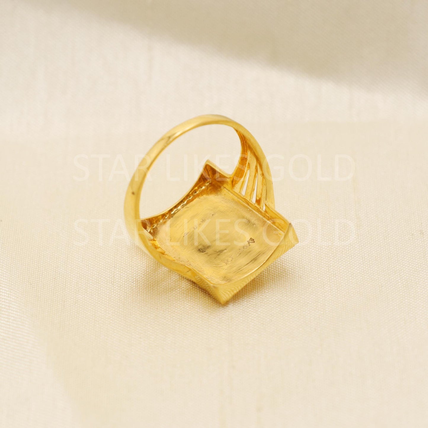 Handcrafted 22k Pure Solid Gold Rings - Unique Artisan Jewelry, ashoka emblem Rings - 22k Jewelry, Designer Cut Gold Ring, Hallmarked