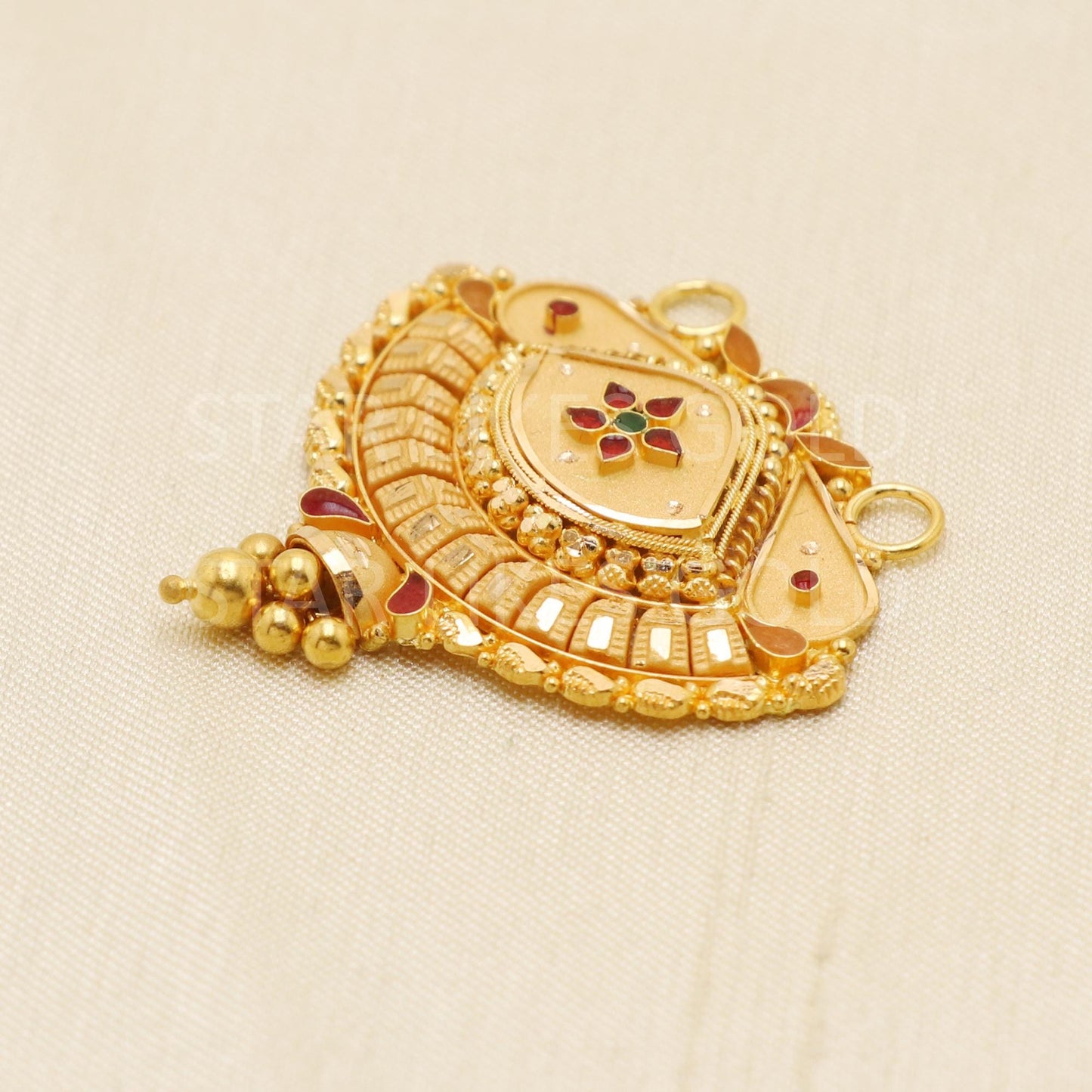 beautiful 22k 916 Solid Yellow Gold Indian Pendant Jewelry, B1738
