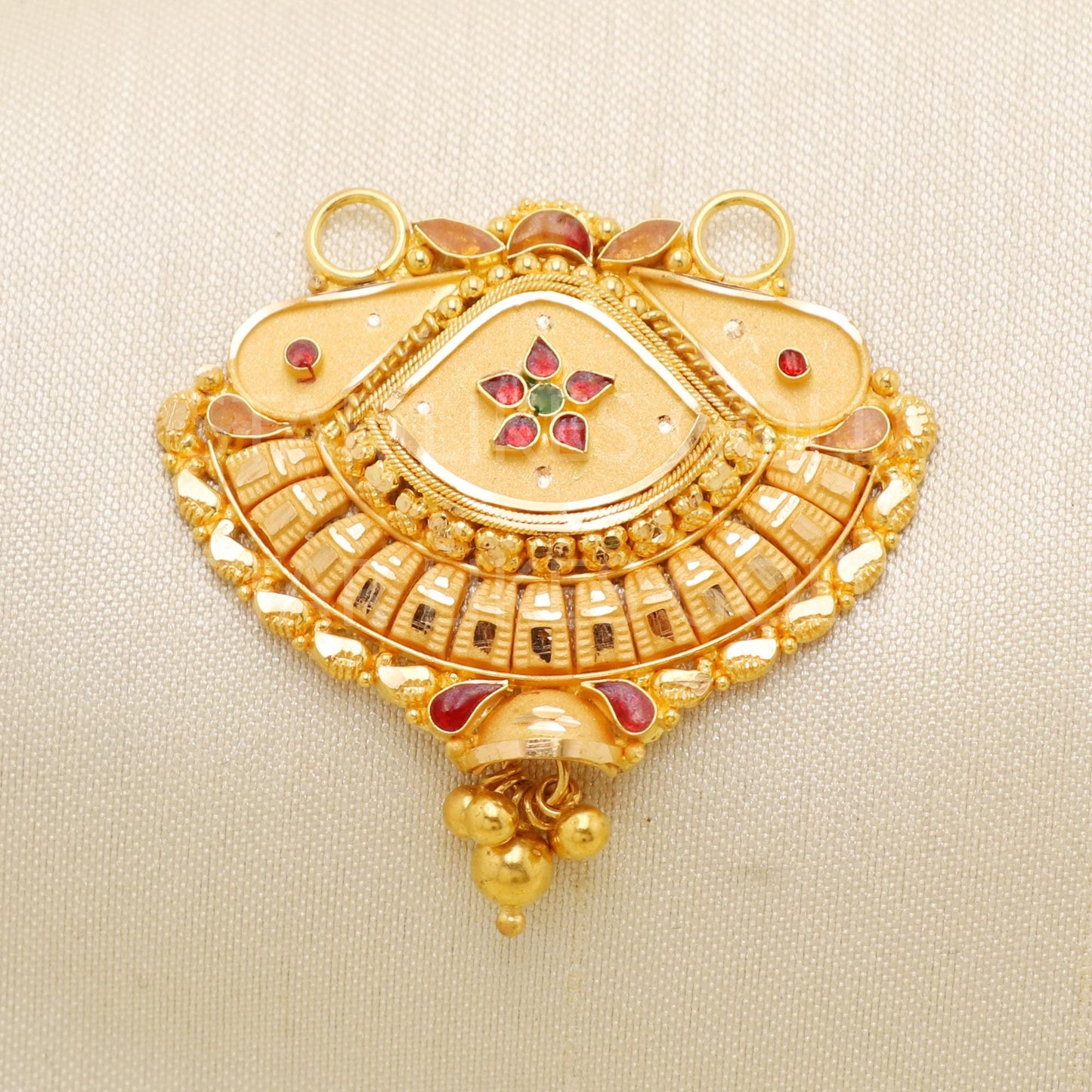 beautiful 22k 916 Solid Yellow Gold Indian Pendant Jewelry, B1738