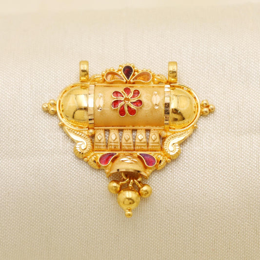 beautiful 22k 916 Solid Yellow Gold Indian Pendant Jewelry, B1740