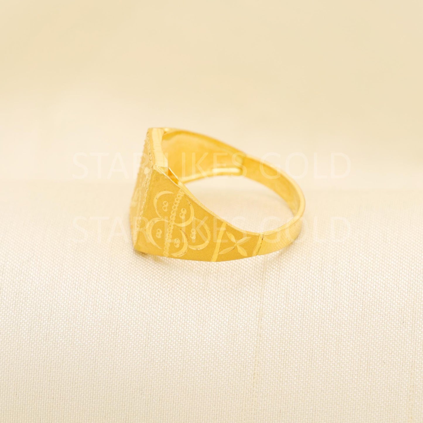 Handcrafted 22k Pure Solid Gold Rings - Unique Artisan Jewelry, Handmade Rings - Exquisite 22k Jewelry, Flower Cut Gold Ring, Hallmarked