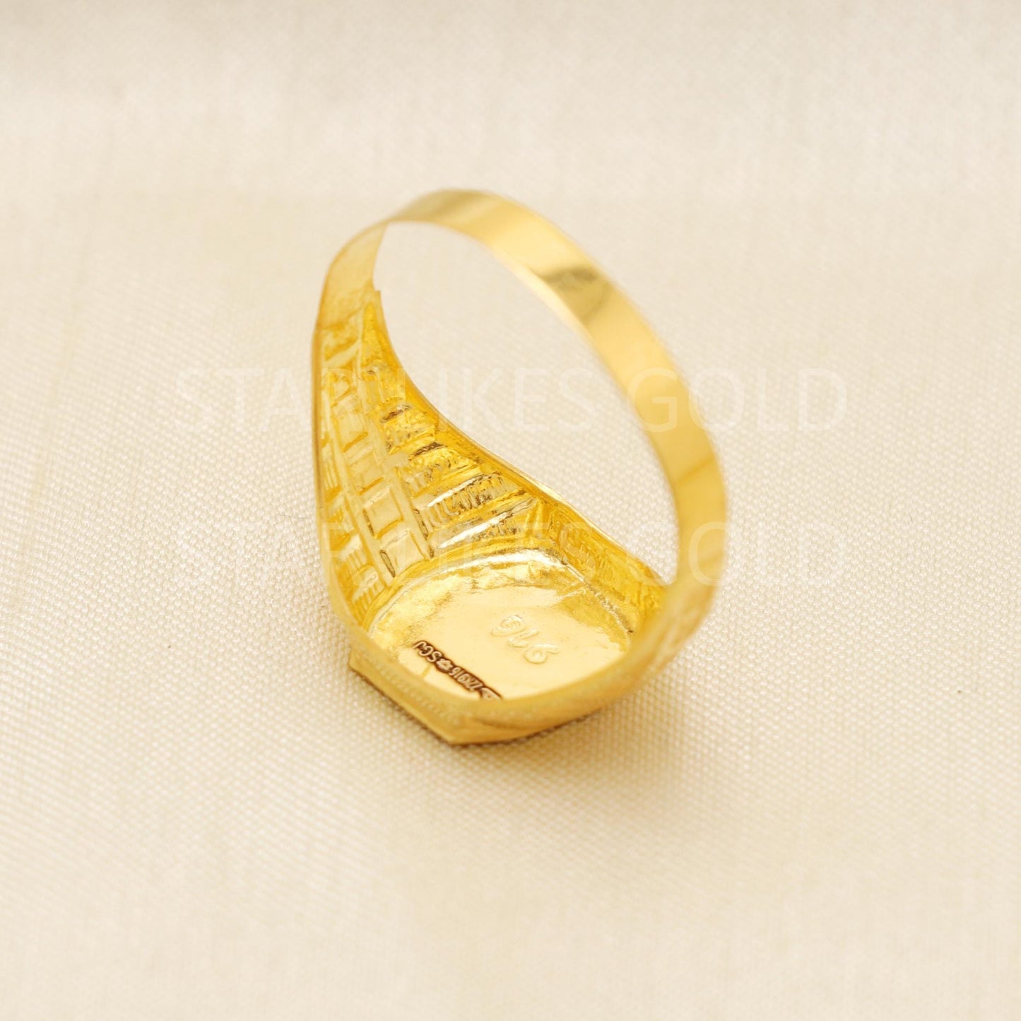 Handcrafted 22k Pure Solid Gold Rings - Unique Artisan Jewelry, Handmade Rings - Exquisite 22k Jewelry, Designer Cut Gold Ring, Hallmarked