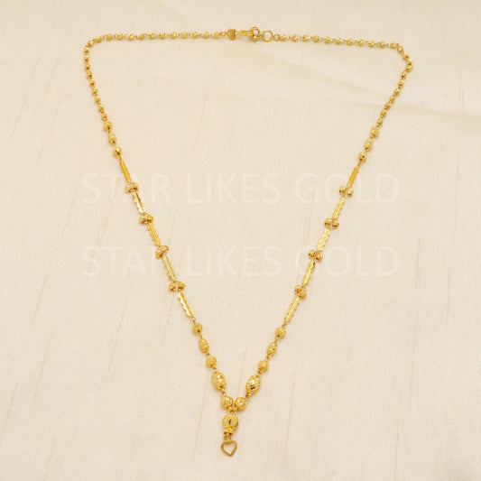 22k 22KT GOLD chain necklace beads Handmade fine Jewelry, B1724