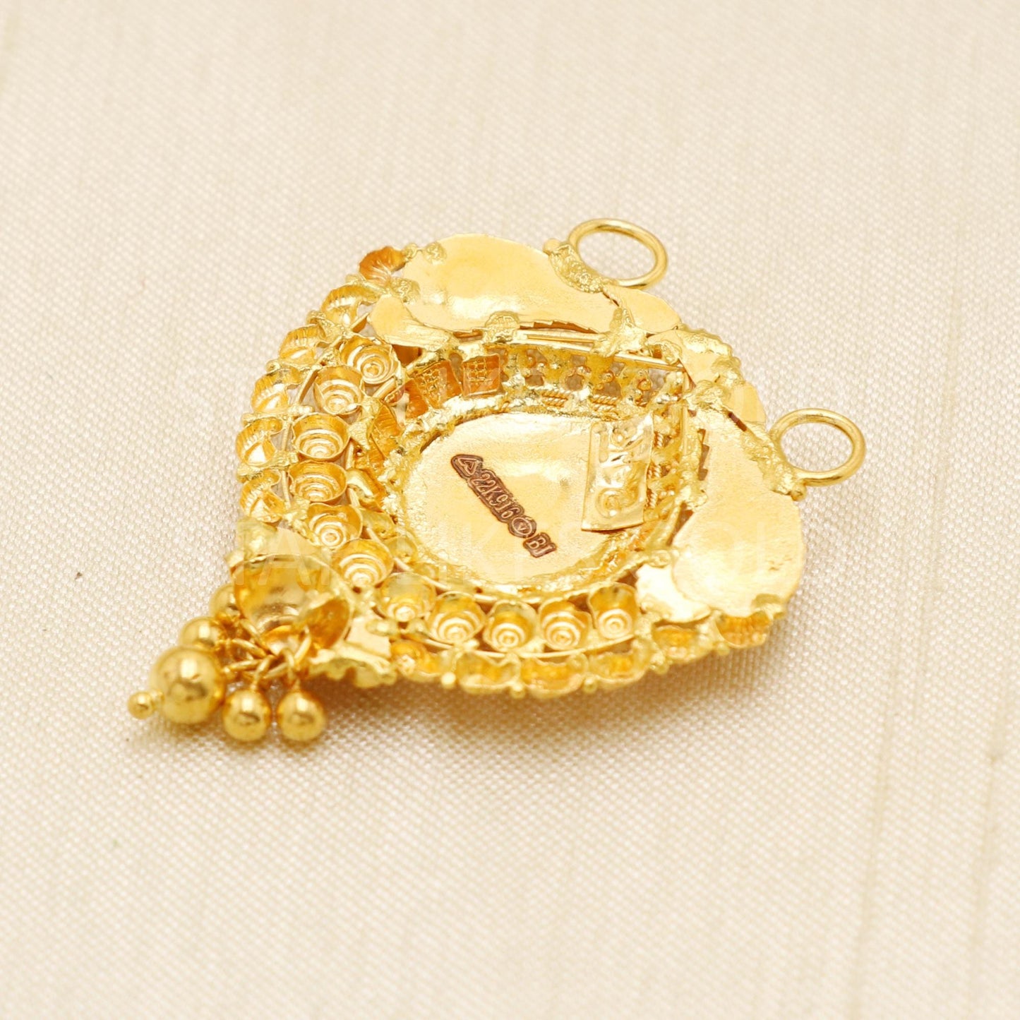 Pure 22k Solid Yellow Gold Indian Pendant Jewelry, B1739