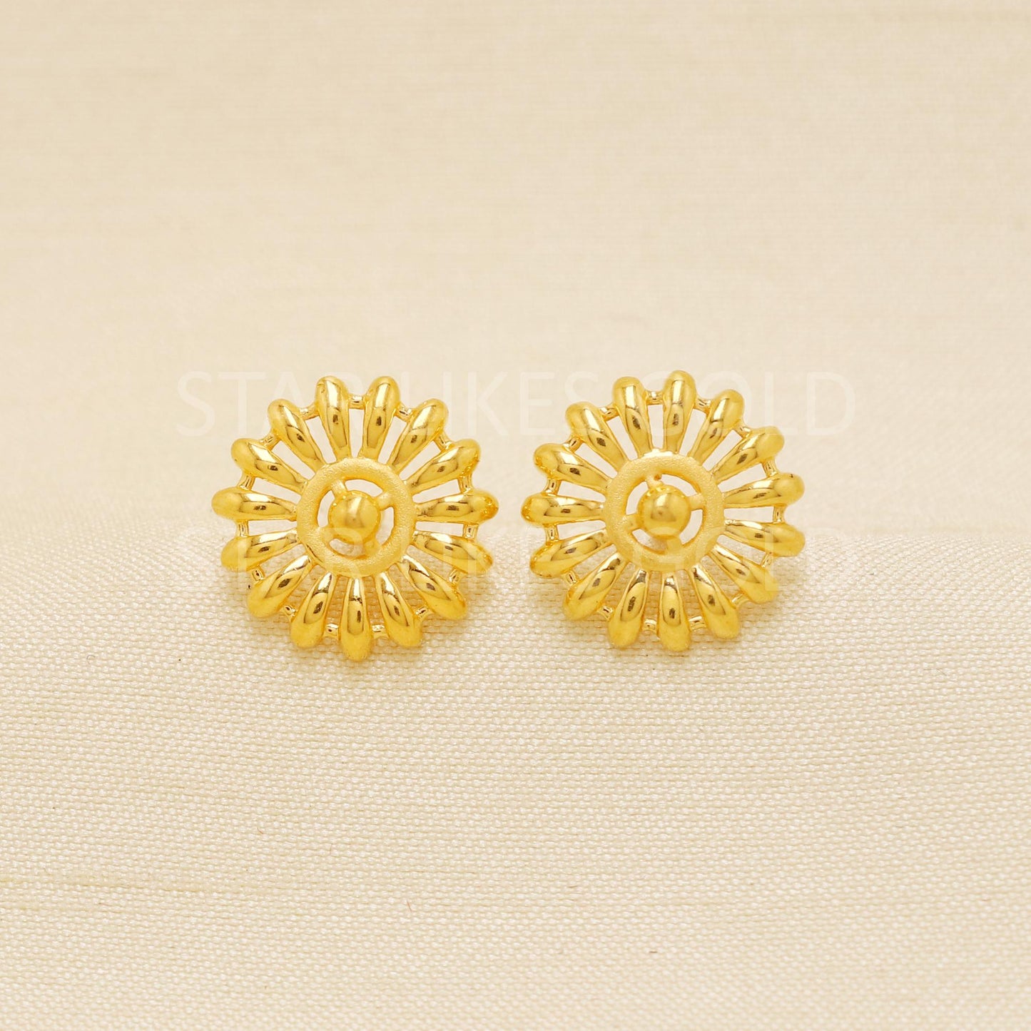 Beautiful 22k Gold Studs, Women Fine Gold Earrings, Solid Gold Jewelry, Dainty Studs, Anniversary Gift, Gift for Her