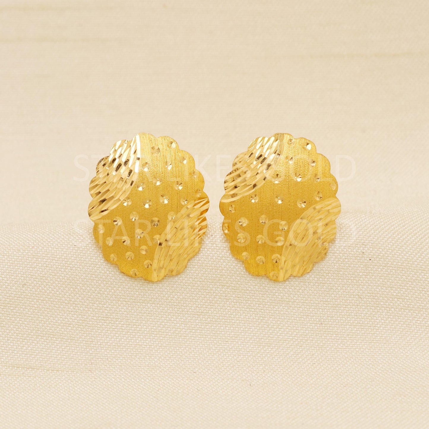 Beautiful 22k Gold Studs, Women Fine Gold Earrings, Solid Gold Jewelry, Stunning Studs, Anniversary Gift, Gift for Her