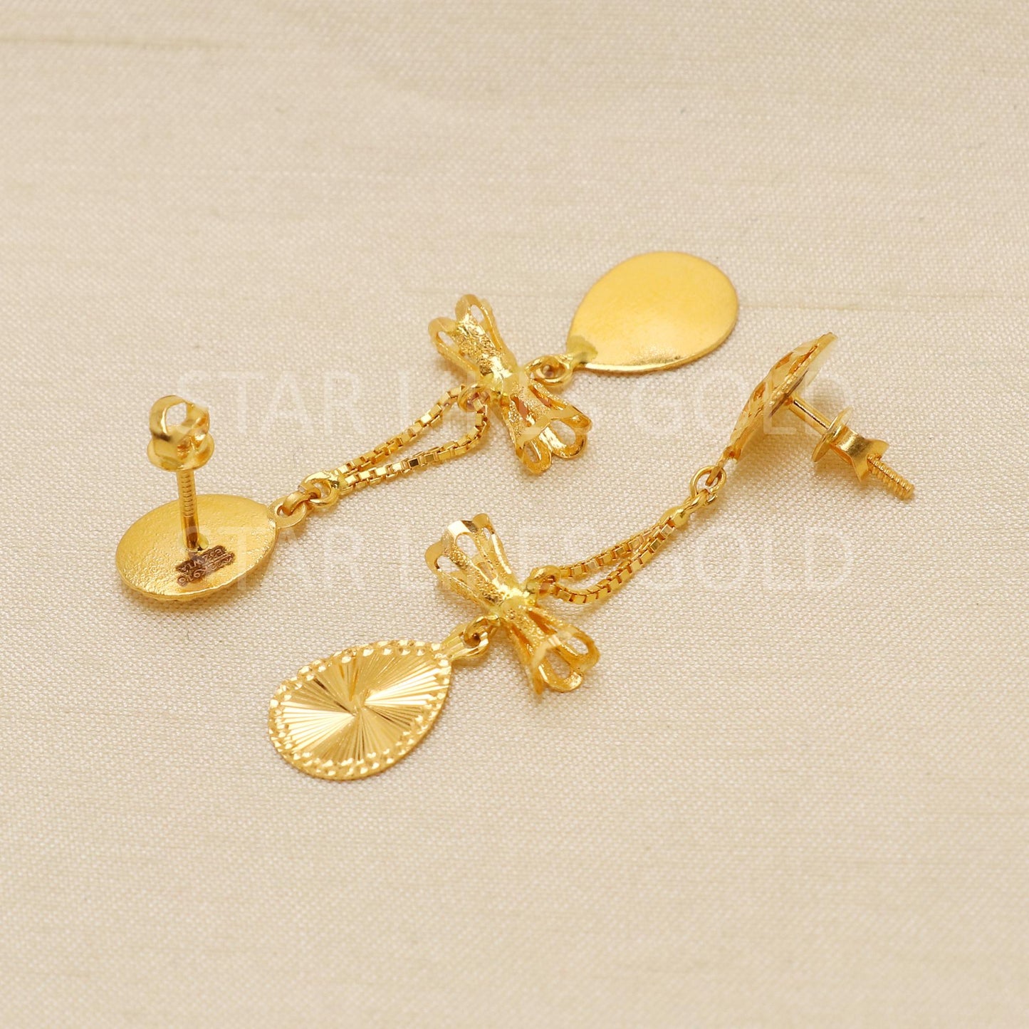 Stunning 22k 22 karat Gold Earrings hallmark Jewelry, PR1842