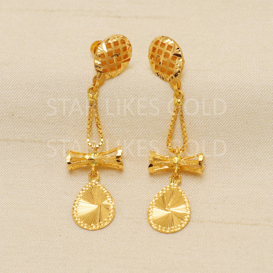 Stunning 22k 22 karat Gold Earrings hallmark Jewelry, PR1842