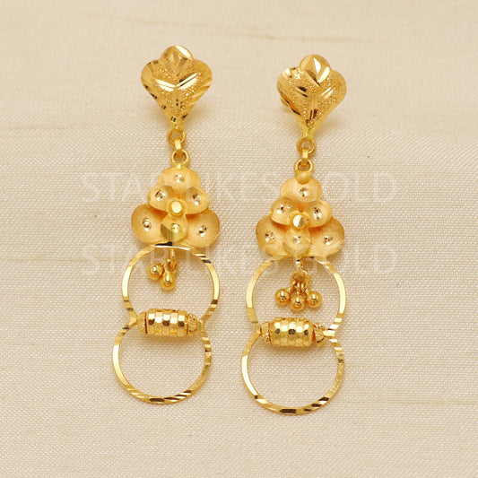 Stunning 22k 22 karat Gold Earrings hallmark Jewelry, PR1849