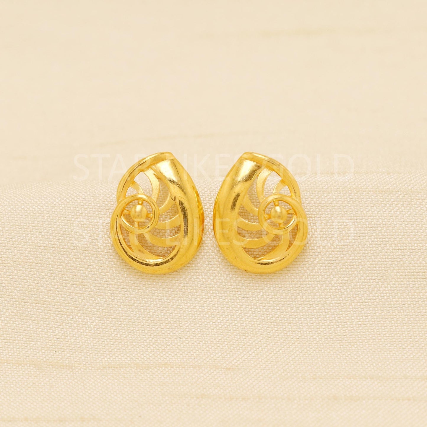 peacock 22 karat 22k gold stud fine earrings jewelry