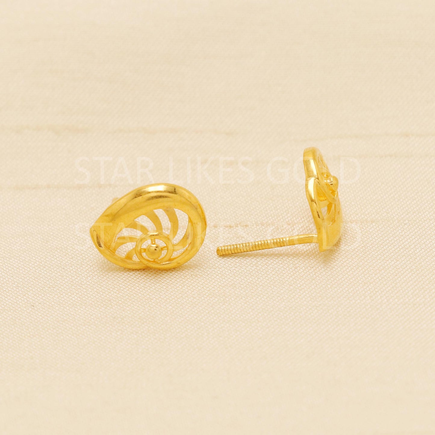 peacock 22 karat 22k gold stud fine earrings jewelry