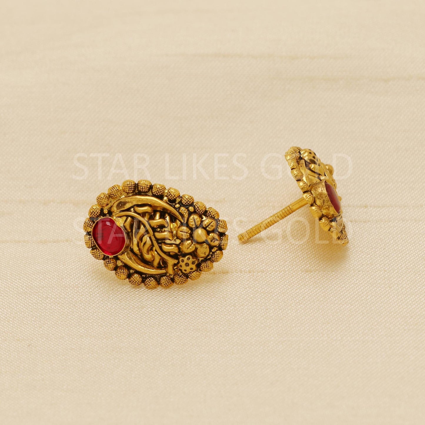 Indian Vintage antique design 22k gold earring for women ethnic wear