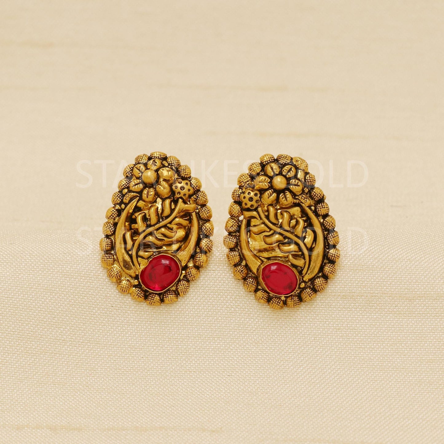 Indian Vintage antique design 22k gold earring for women ethnic wear