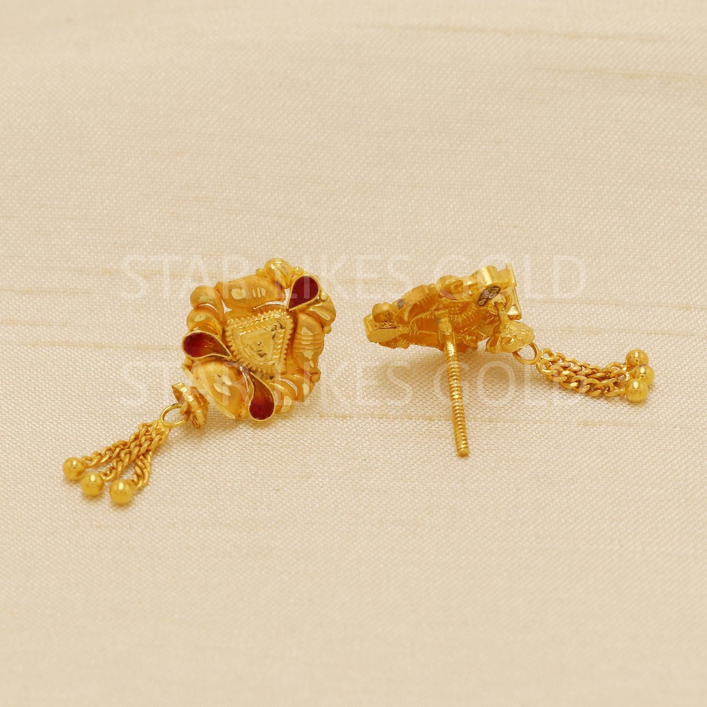 Indian design 22k gold earring for women ethnic wear jewelry