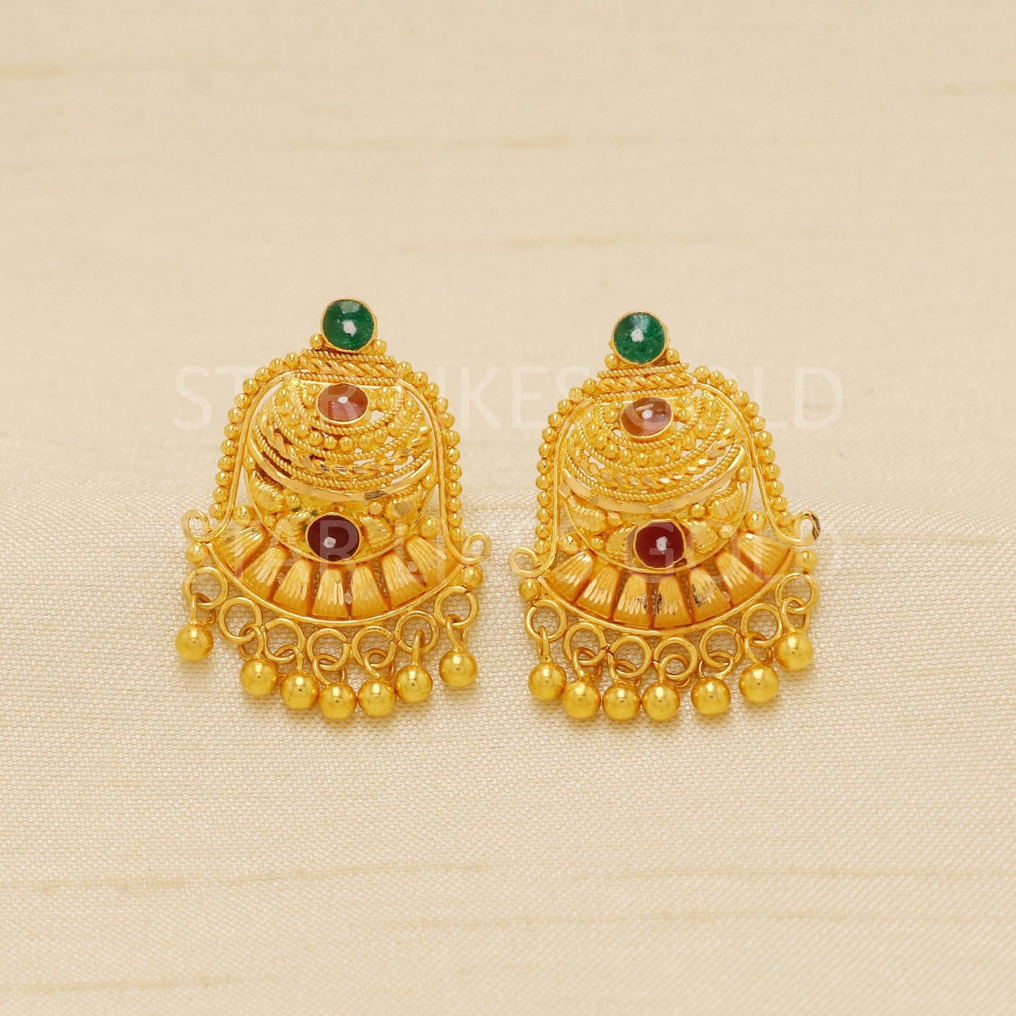 Stunning 22k gold stud earring for women ethnic wear jewelry